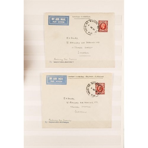 1399 - GB.GEORGE V 1933 - 1934 'RAILWAY AIR SERVICE' COVERS COLLECTION of illustrated covers plus several 