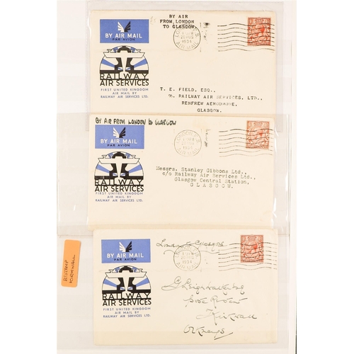 1399 - GB.GEORGE V 1933 - 1934 'RAILWAY AIR SERVICE' COVERS COLLECTION of illustrated covers plus several 