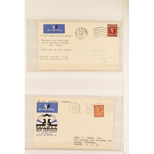 1399 - GB.GEORGE V 1933 - 1934 'RAILWAY AIR SERVICE' COVERS COLLECTION of illustrated covers plus several 