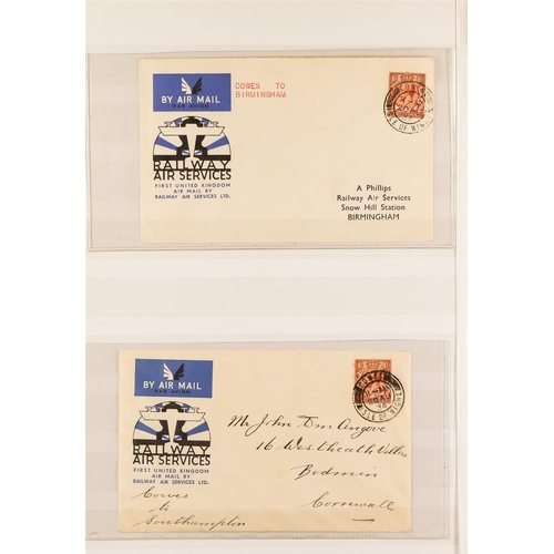 1399 - GB.GEORGE V 1933 - 1934 'RAILWAY AIR SERVICE' COVERS COLLECTION of illustrated covers plus several 