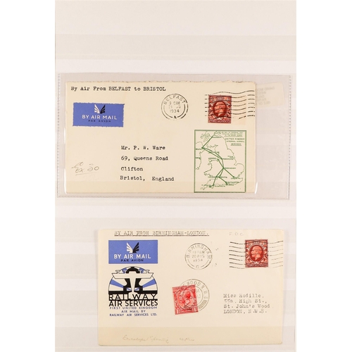 1399 - GB.GEORGE V 1933 - 1934 'RAILWAY AIR SERVICE' COVERS COLLECTION of illustrated covers plus several 