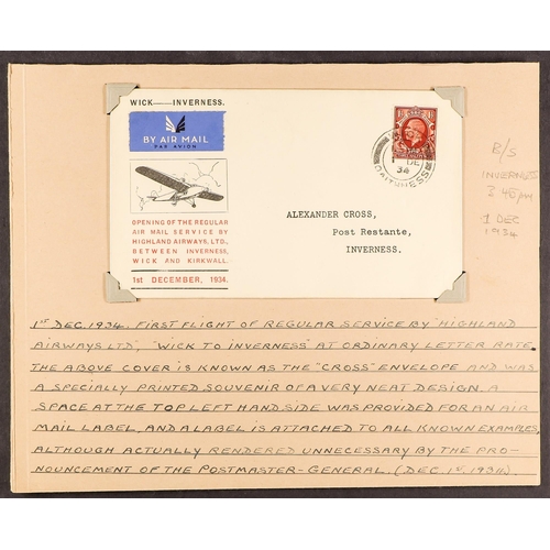 1400 - GB.GEORGE V 1934 HIGHLAND AIRWAYS, COVERS COLLECTION with informative write-ups, some illustrated, s... 