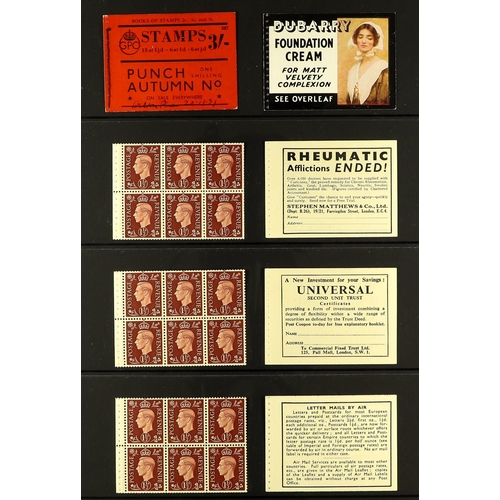 1405 - GB.GEORGE VI BOOKLET 1938 3s, SG BD 22 edition 367, disassembled for display but thread present, wri... 