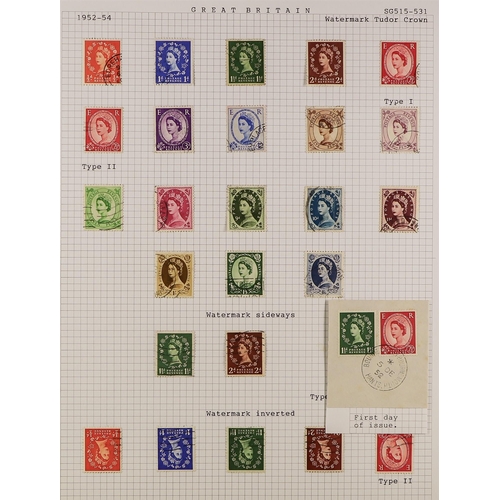 1406 - GB.ELIZABETH II 1952 - 1999 USED COLLECTION in 2 albums, somewhat specialized and comprehensive incl... 