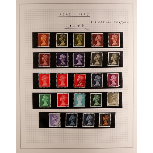 1407 - GB.ELIZABETH II 1952 - 2000 USED COLLECTION on home-made album pages includes 1952-54 Tudor Crown se... 