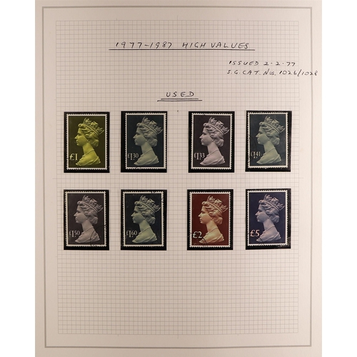 1407 - GB.ELIZABETH II 1952 - 2000 USED COLLECTION on home-made album pages includes 1952-54 Tudor Crown se... 