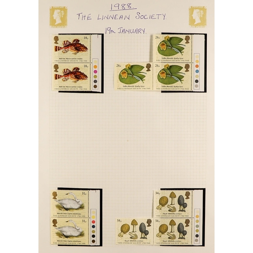 1431 - GB.ELIZABETH II 1971 - 1989 TRAFFIC LIGHT PAIRS and some gutter pairs. Many in strips / part blocks ... 