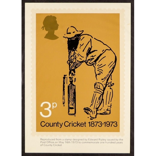 1444 - GB.ELIZABETH II 1973 - 1999 PHQ CARD SELECTION. Includes County Cricket, 10p Tree, Fire Service, Tur... 