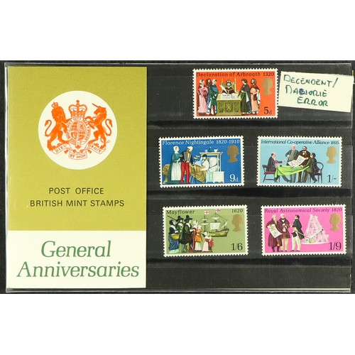 1447 - GB.ELIZABETH II 1975 - 1985 ERRORS & DESIGNER - SIGNED PRESENTATION PACKS. Surely a unique collectio... 