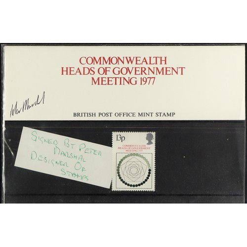 1447 - GB.ELIZABETH II 1975 - 1985 ERRORS & DESIGNER - SIGNED PRESENTATION PACKS. Surely a unique collectio... 