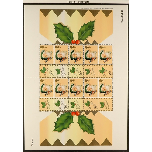 1460 - GB.ELIZABETH II 2001 Christmas Smilers Sheets set with 'Consignia 2001' imprint, SG LS2a/3a, never h... 