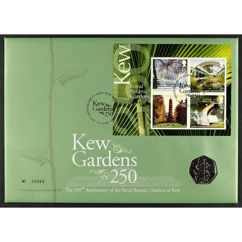 1476 - GB.ELIZABETH II COIN COVERS INCLUDING 2009 KEW GARDENS 50P. Other covers include 1995 VE Day £2, 200... 