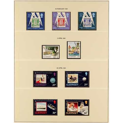 1514 - GB.ISLANDS GUERNSEY  1975 - 2012 COLLECTIONS comprising of 1981-1991 used collection in Lindner albu... 