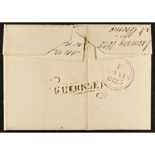 1516 - GB.ISLANDS GUERNSEY 1825 (January) a wrapper and part letter to London, showing on reverse a good 