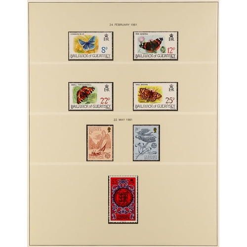 1519 - GB.ISLANDS GUERNSEY COLLECTION. Mint stamps from 1969 to 1988 in Lindner album and in presentation p... 