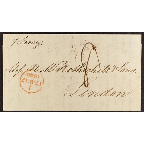 1529 - GB.ISLANDS JERSEY 1840 (June) single page letter from Havana, Cuba to London, showing on reverse a f... 