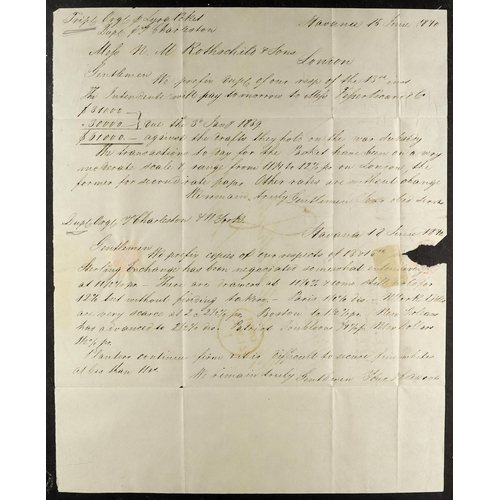 1529 - GB.ISLANDS JERSEY 1840 (June) single page letter from Havana, Cuba to London, showing on reverse a f... 