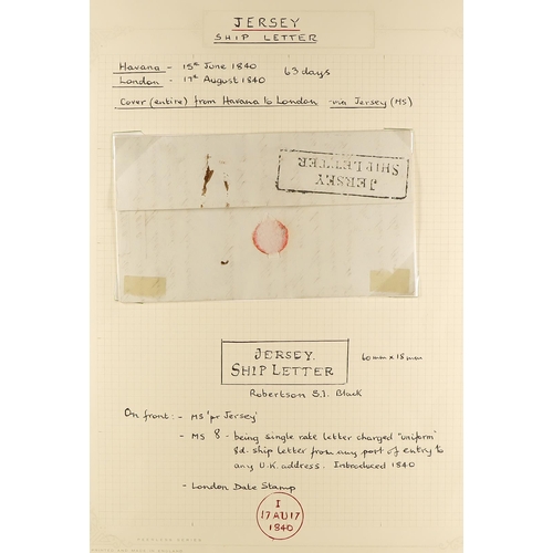 1529 - GB.ISLANDS JERSEY 1840 (June) single page letter from Havana, Cuba to London, showing on reverse a f... 