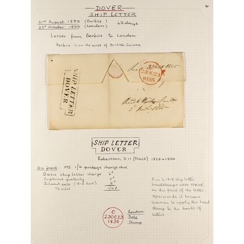 1201 - GB.PRE - STAMP SHIP LETTERS COLLECTION a range written up in an album, all fair to good strikes on w... 