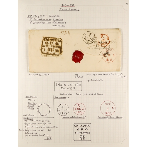 1201 - GB.PRE - STAMP SHIP LETTERS COLLECTION a range written up in an album, all fair to good strikes on w... 