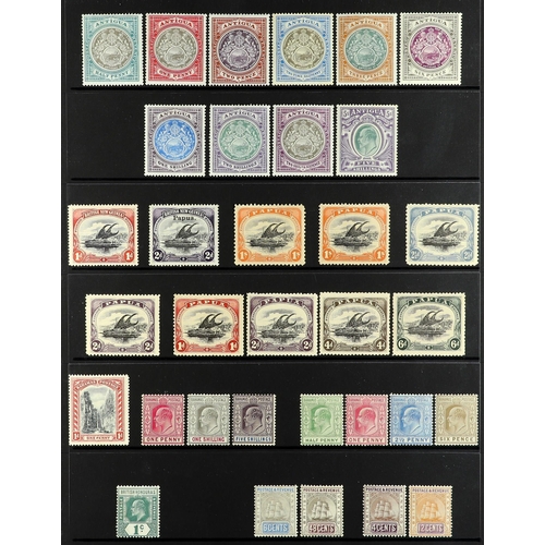 37 - COMMONWEALTH 1901-1910 MINT STAMPS on black Hagner pages, various KEVII sets, small groups and indiv... 