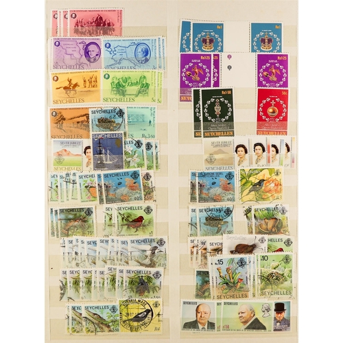 63 - BRITISH AFRICA mint / never hinged mint & used stamps in a box file, Ascension, St Helena, Seychelle... 