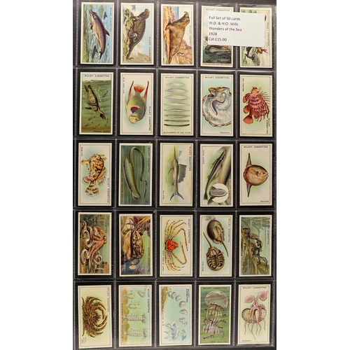 15 - CIGARETTE / TRADE CARDS IN DISPLAY POCKET. Includes Motor Cars 1936, Portraits of Famous Stars 1935,... 