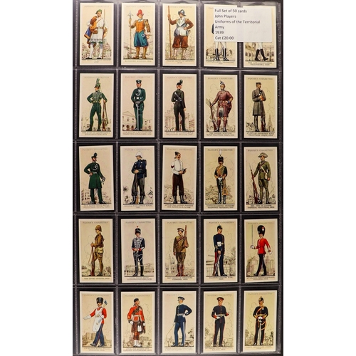 15 - CIGARETTE / TRADE CARDS IN DISPLAY POCKET. Includes Motor Cars 1936, Portraits of Famous Stars 1935,... 