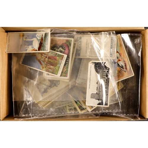 16 - CIGARETTE / TRADE CARD HOARD. Unchecked loose cards. Some stored in cigarette boxes - stated to be i... 