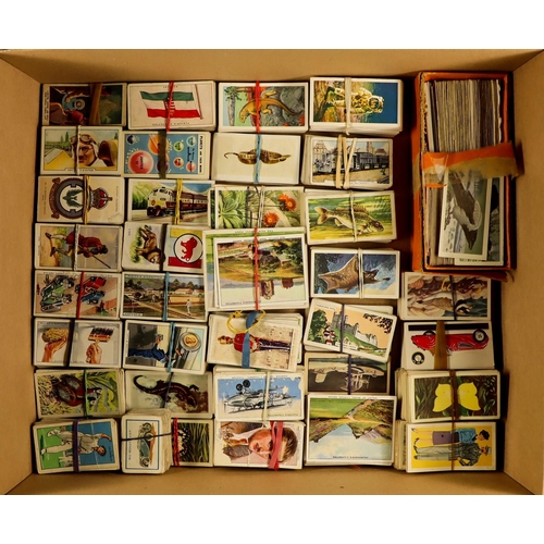 16 - CIGARETTE / TRADE CARD HOARD. Unchecked loose cards. Some stored in cigarette boxes - stated to be i... 