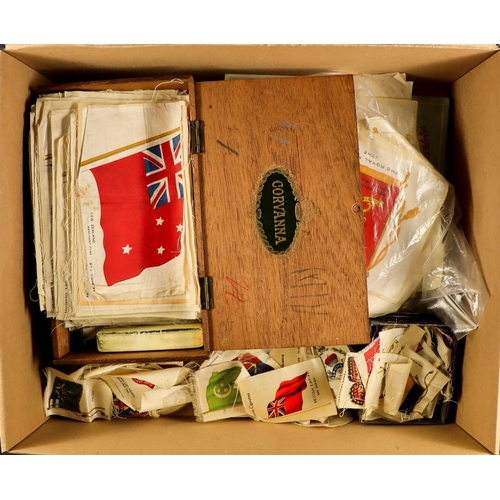 20 - CIGARETTE SILKS. Includes B.D.V flags (approx 15x10 cm), Royalty, Paintings (also 15 x 10), Kensitas... 