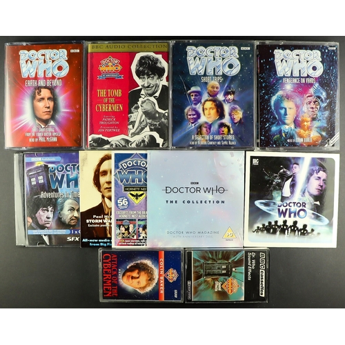 62 - DR WHO - CASSETTES, CDs and DVDs. Small selection comprising of 18 cassettes, Dalek and Cyberman aud... 