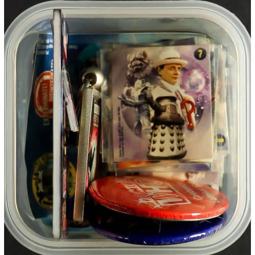 66 - DR WHO - COLLECTABLE SELECTION INCLUDING SIGNED. 2 t-shirts, 2 neck ties, baking mould, bookmark, er... 