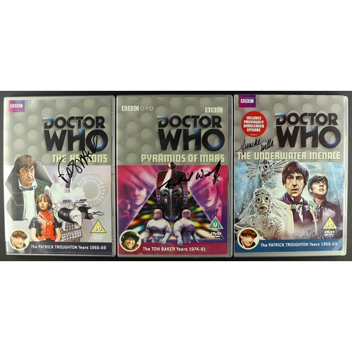 73 - DR WHO - DVD COLLECTION INCLUDING SIGNED. Comprising of William Hartnell x9, Patrick Troughton x11, ... 