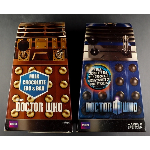 84 - DR WHO - MILK CHOCOLATE ITEMS. For display and collectable interest only. Includes Easter Eggs and A... 