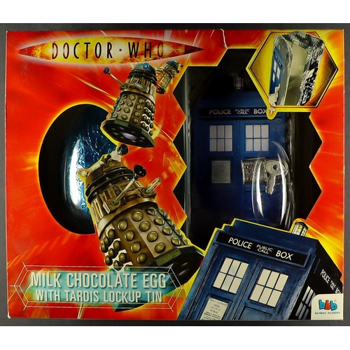 84 - DR WHO - MILK CHOCOLATE ITEMS. For display and collectable interest only. Includes Easter Eggs and A... 