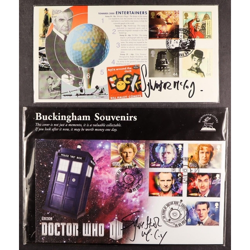 94 - DR WHO - STAMPS AND COVERS WITH SIGNED. Multiple signatures which include Tom Baker, Sylvester McCoy... 