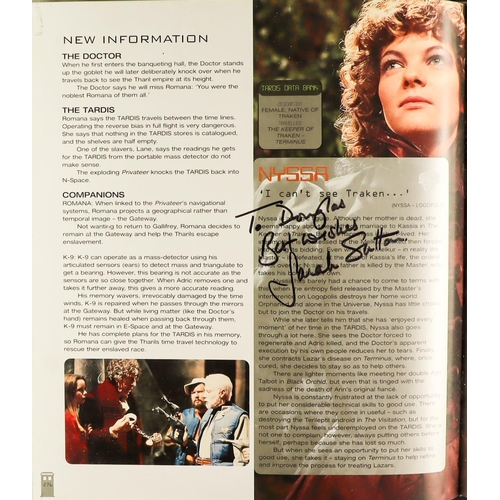 97 - DR WHO - THE LEGEND SIGNED BOOK. Many autographs with include Tom Baker, Peter Davidson, Sophie Aldr... 