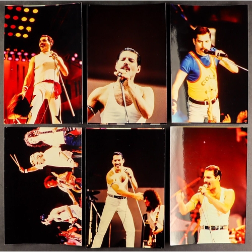 110 - FREDDIE MERCURY AND QUEEN PHOTOGRAPHS. 19 different images on AGFA printing paper. Pin holes to corn... 