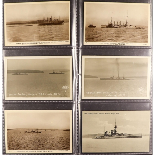 115 - GERMAN NAVY AT SCAPA FLOW 1918-1919 PICTURE POSTCARDS of German ships at Scapa Flow incl sinking shi... 