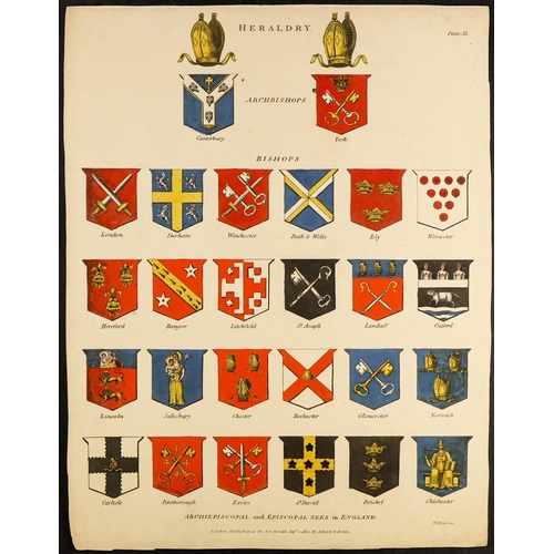 127 - HERALDRY Full plates/pages (about 30), part pages and cut-outs from 1808-10 Wilkes, 1812 Adlard & Jo... 