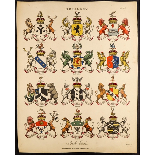 127 - HERALDRY Full plates/pages (about 30), part pages and cut-outs from 1808-10 Wilkes, 1812 Adlard & Jo... 