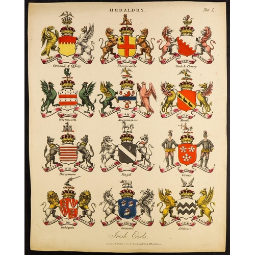 127 - HERALDRY Full plates/pages (about 30), part pages and cut-outs from 1808-10 Wilkes, 1812 Adlard & Jo... 