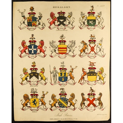 127 - HERALDRY Full plates/pages (about 30), part pages and cut-outs from 1808-10 Wilkes, 1812 Adlard & Jo... 