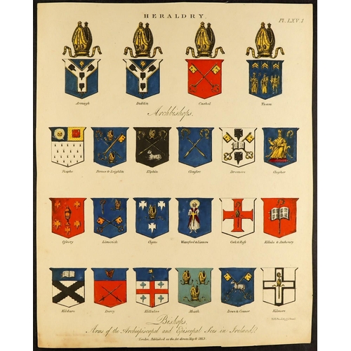 127 - HERALDRY Full plates/pages (about 30), part pages and cut-outs from 1808-10 Wilkes, 1812 Adlard & Jo... 