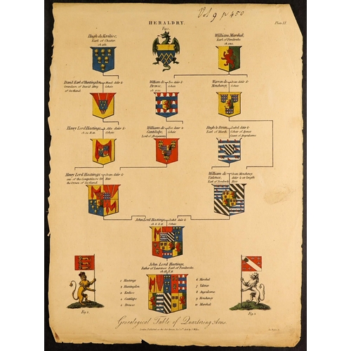 127 - HERALDRY Full plates/pages (about 30), part pages and cut-outs from 1808-10 Wilkes, 1812 Adlard & Jo... 