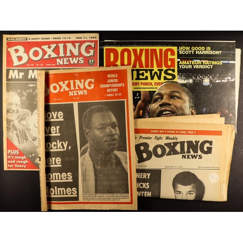 141 - MAGAZINES - BOXING NEWS 1985 - 1997. Mainly the newspaper style format. Also includes a few similar ... 