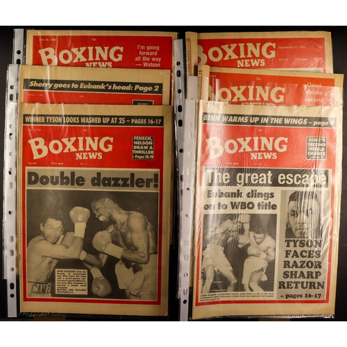 141 - MAGAZINES - BOXING NEWS 1985 - 1997. Mainly the newspaper style format. Also includes a few similar ... 