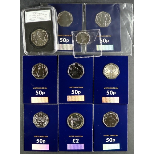 146 - MODERN COIN COLLECTION. Includes 'The Great British Coin Hunt' complete collector albums for 50p - i... 