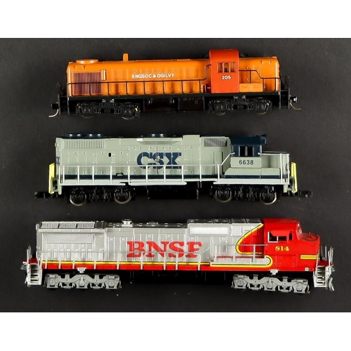 162 - N GAUGE LOCOMOTIVE TRAINS. Comprises of Spectrum 86075 GE Dash 8-40CW Diesel BNSF #814; Life Like 78... 